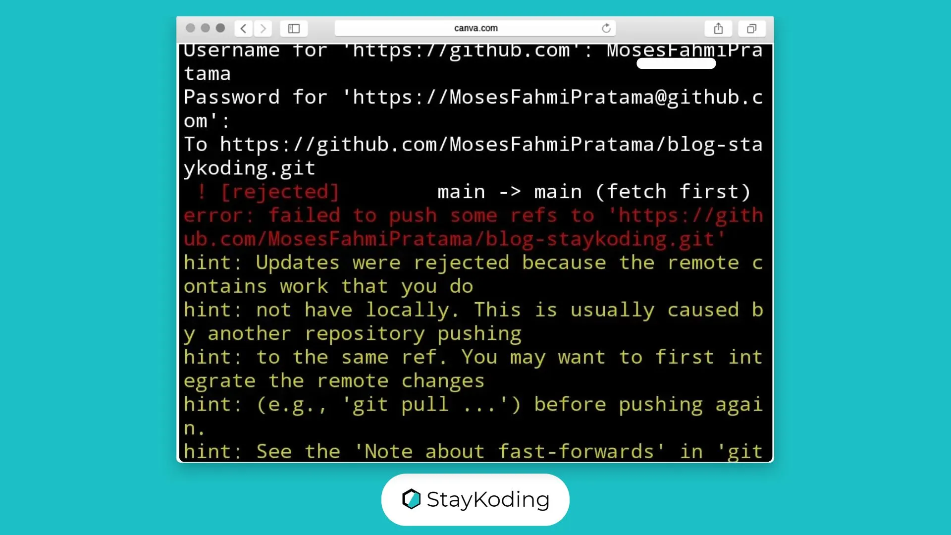 contoh error failed to push some refs to di git